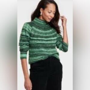 Knox Rose Holiday Pullover Sweater - Green Striped Women's Sweater